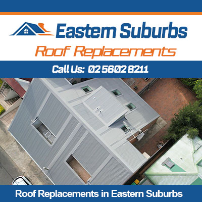 Overhead view of roof replacement in Eastern Suburbs
